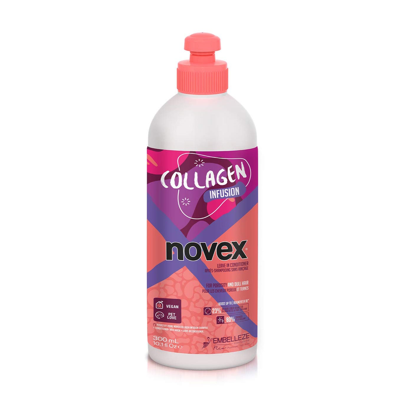 Незмивний кондиціонер для волосся Novex Collagen Infusion Leave In з колагеном, 300 г